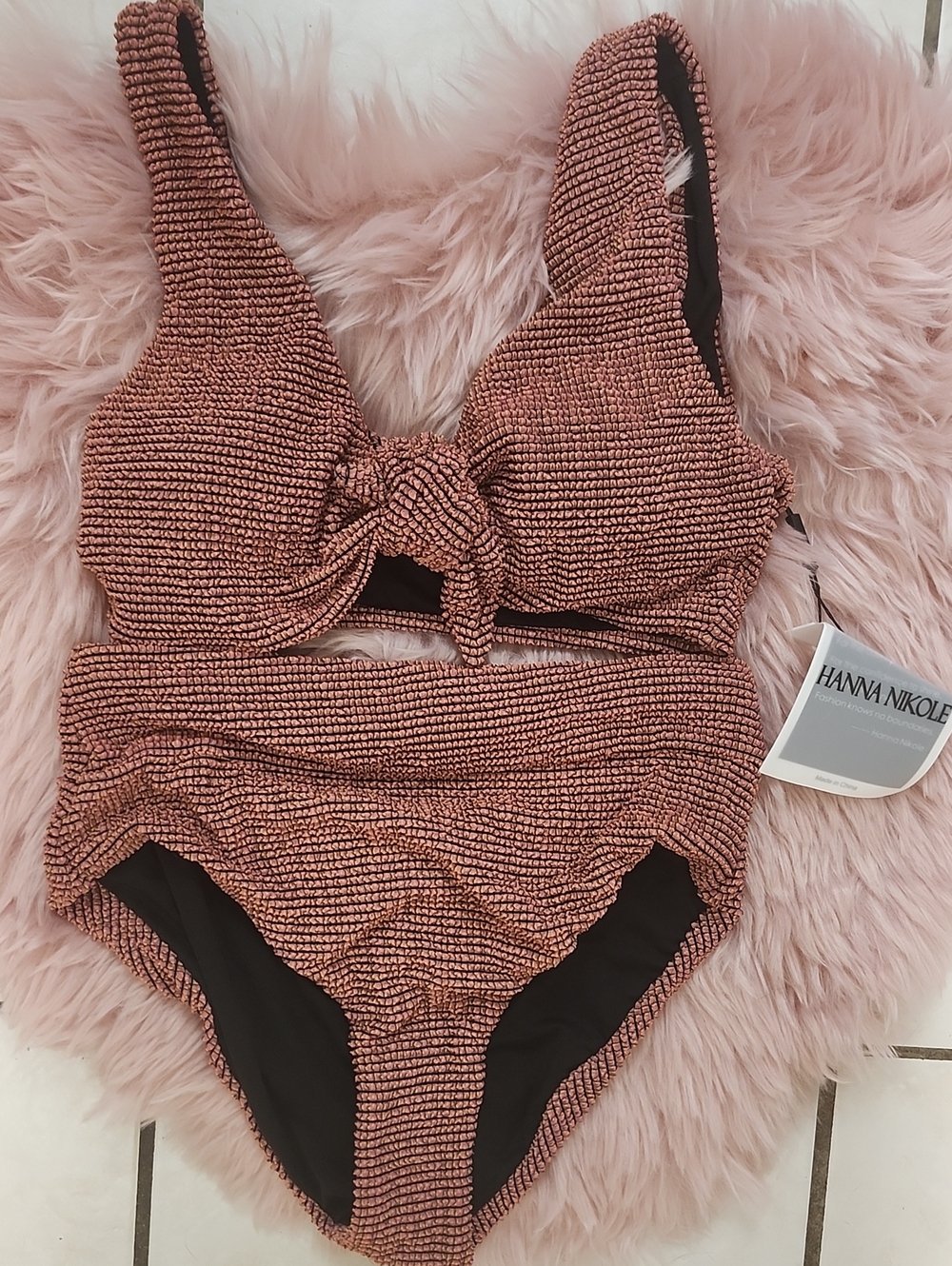 BRAND NEW HANNA NIKOLE TWIST FRONT MID-RISE BIKINI SET-S